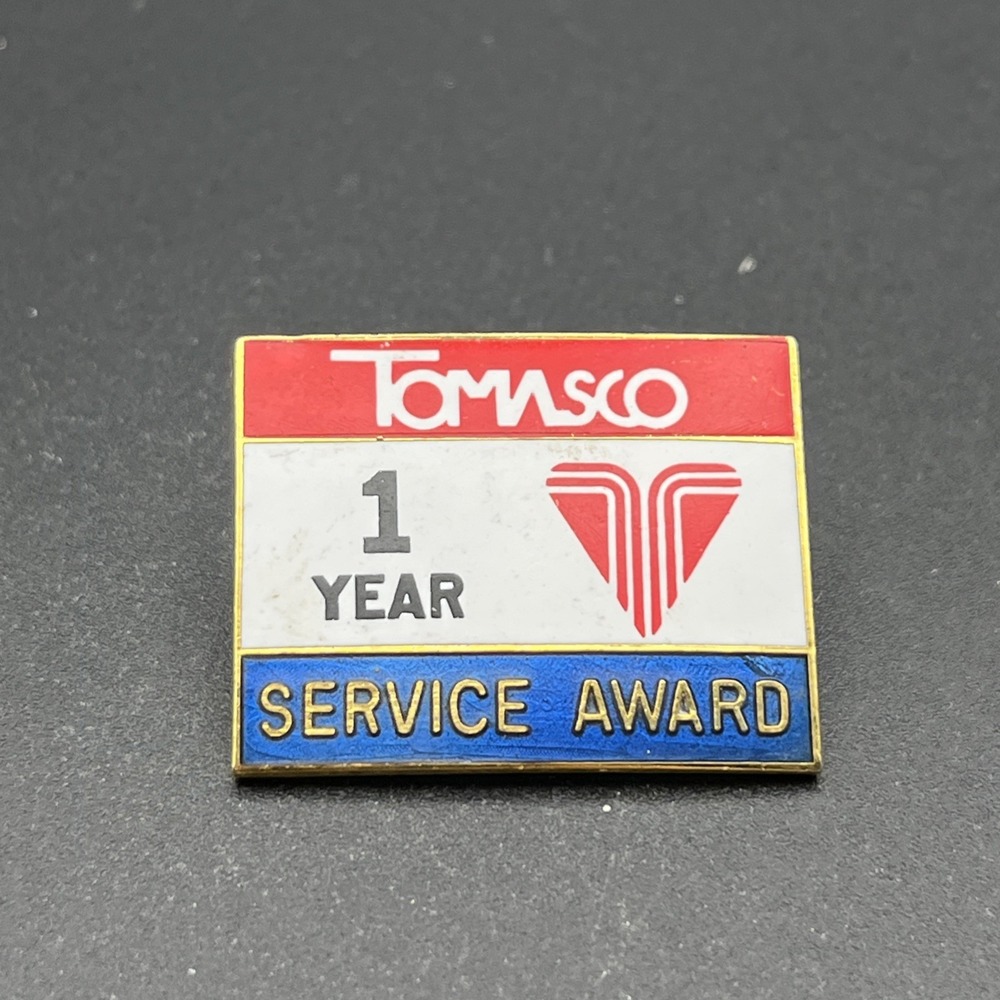 Tomasco 1 Year Service Award Lapel Hat Pin